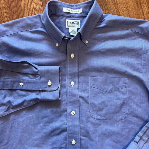 LL Bean Other - LL Bean Men's shirt 16 35 Blue LS wrinkle Resistant Button Down Long Sleeve‎